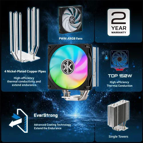 Kingcool Mikros ARGB 120mm CPU Air Cooler
